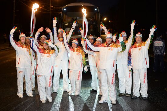 Olympics torch relay. Moscow. Day One