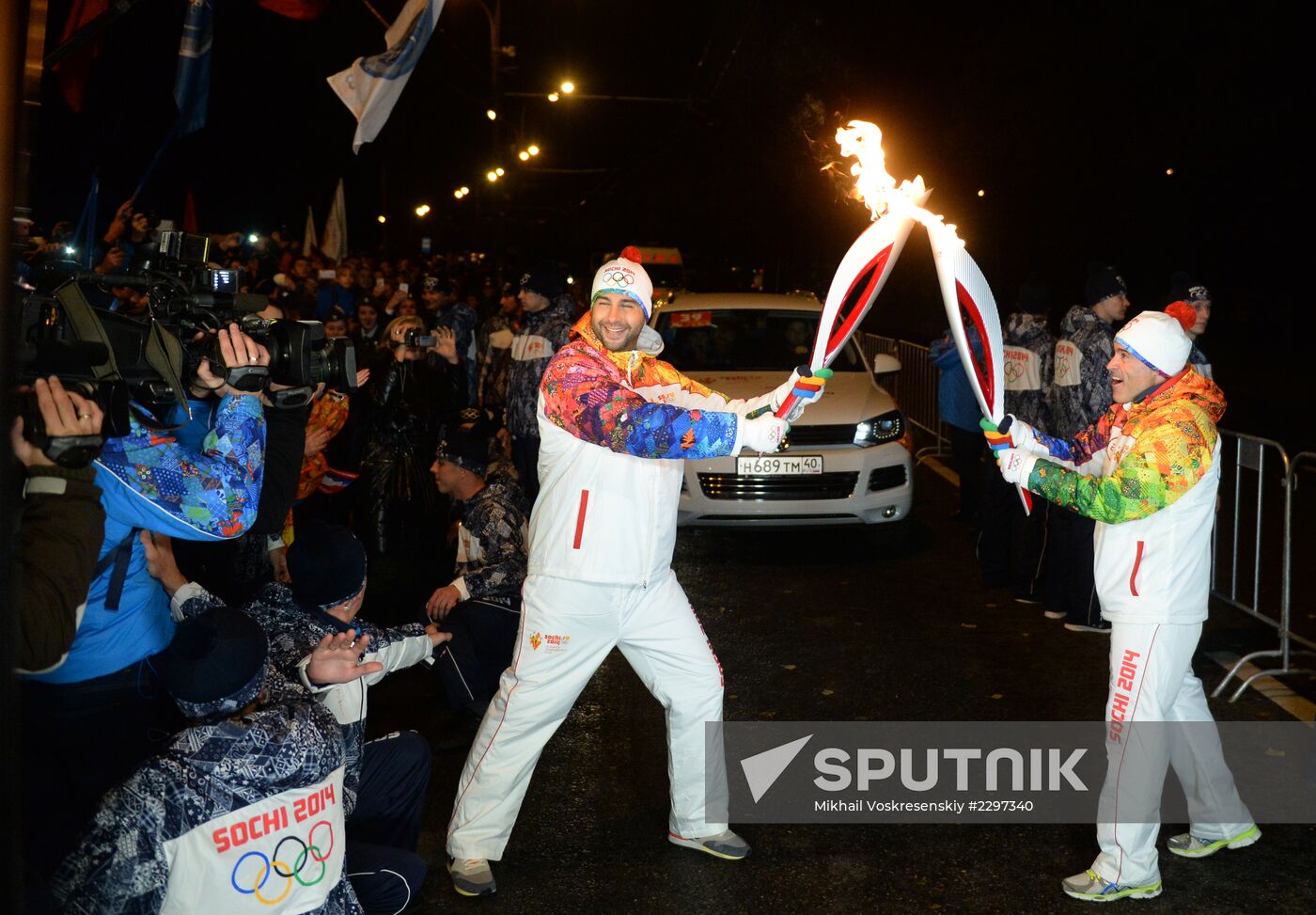 Olympics torch relay. Moscow. Day One