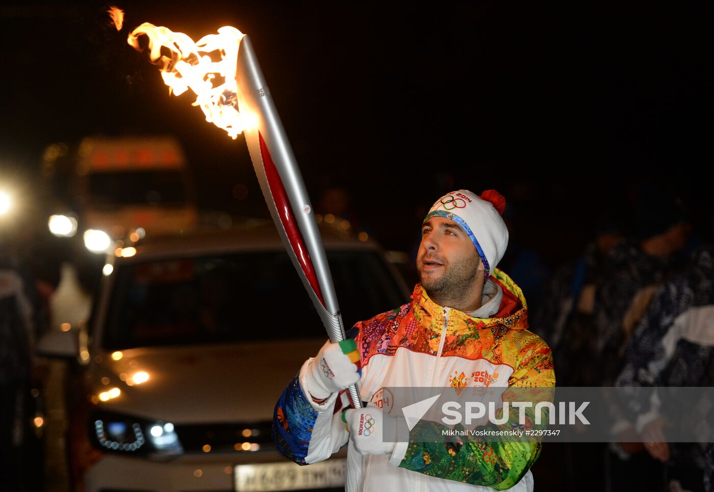 Olympics torch relay. Moscow. Day One