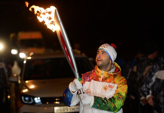 Olympics torch relay. Moscow. Day One