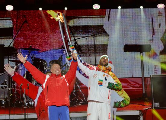 Olympics torch relay. Moscow. Day One