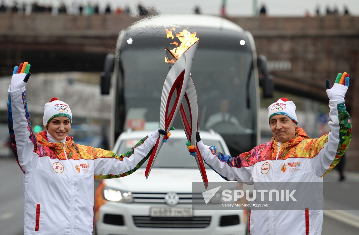 Olympic torch relay. Moscow. Day Two