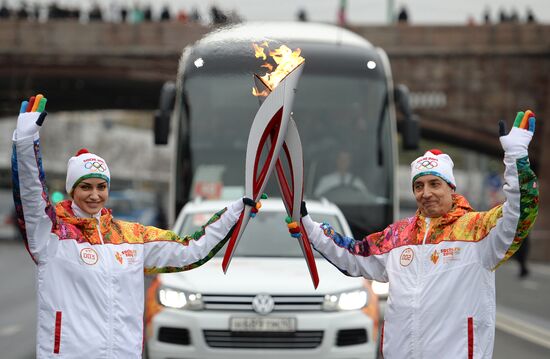 Olympic torch relay. Moscow. Day Two