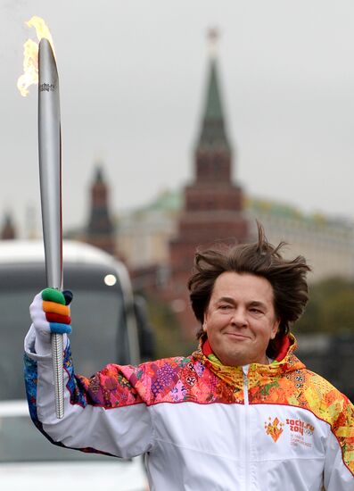 Olympic torch relay. Moscow. Day Two