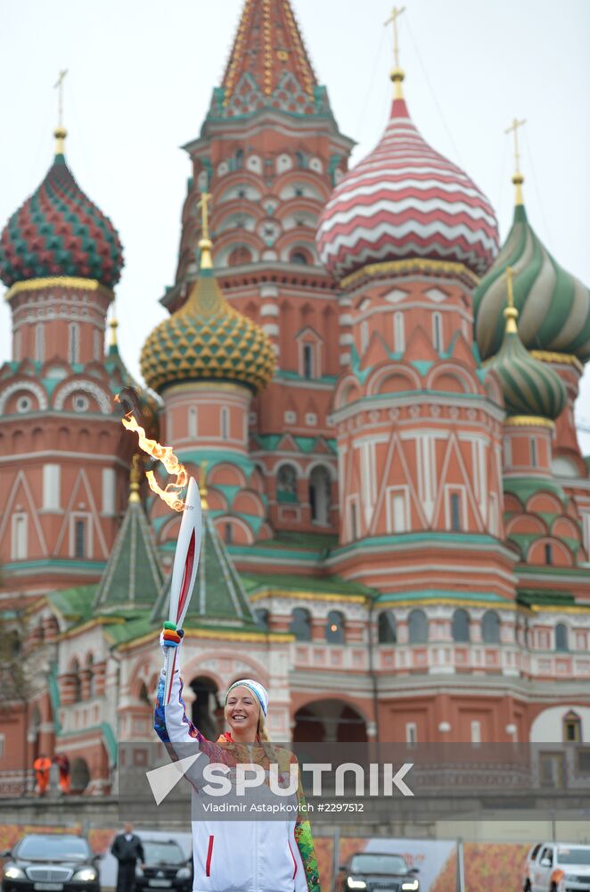 Olympic torch relay. Moscow. Day Two