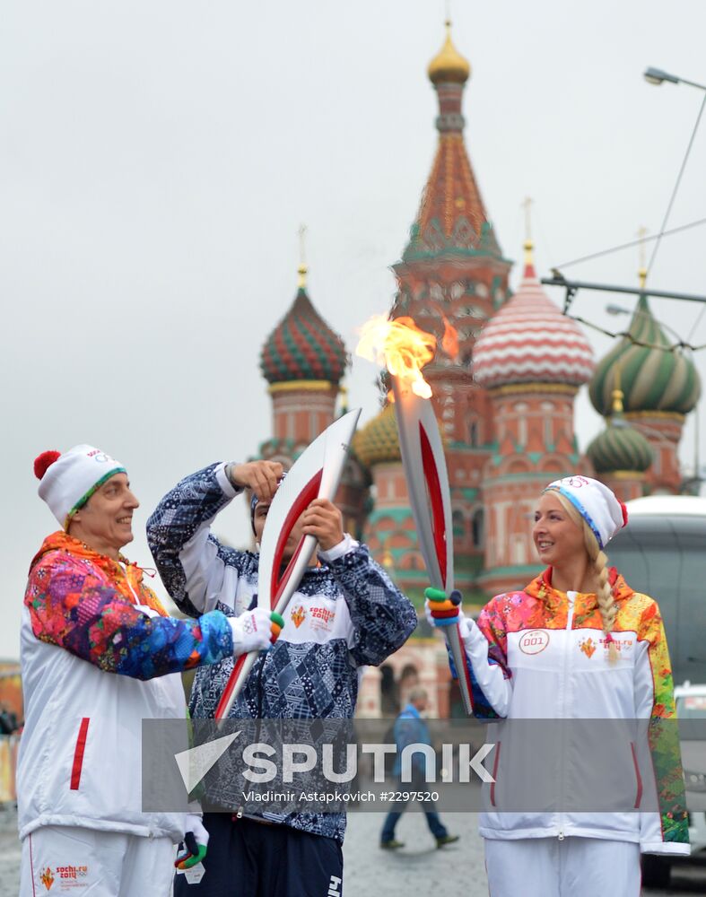 Olympic torch relay. Moscow. Day Two