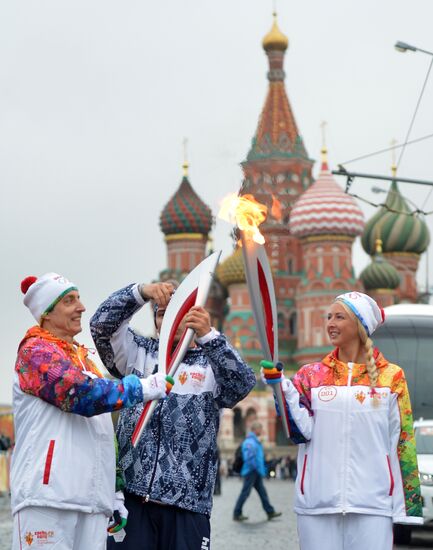 Olympic torch relay. Moscow. Day Two