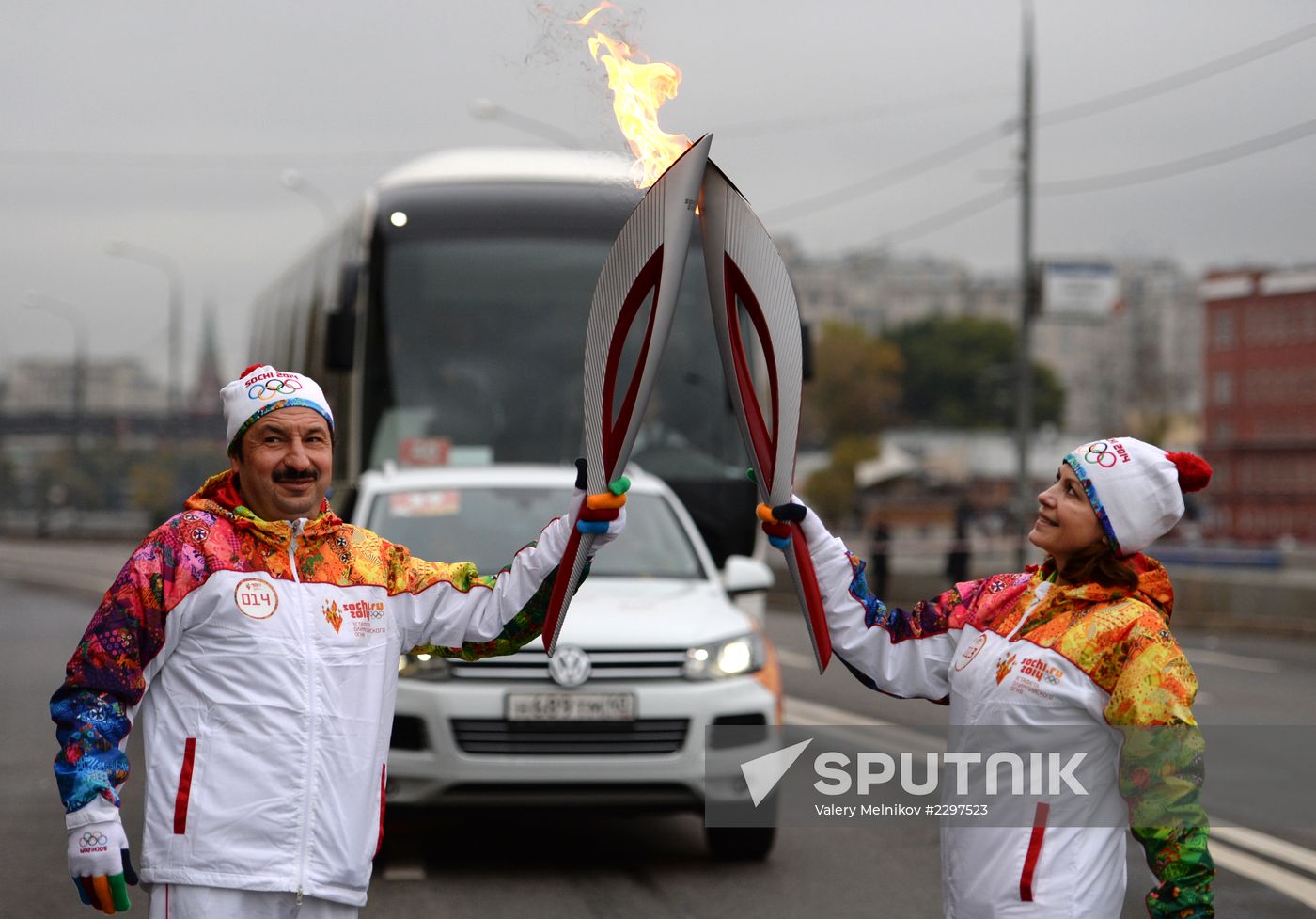 Olympic torch relay. Moscow. Day Two