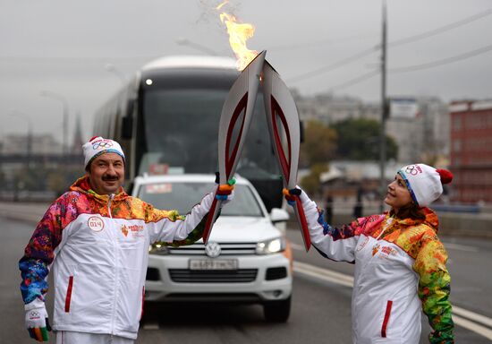 Olympic torch relay. Moscow. Day Two