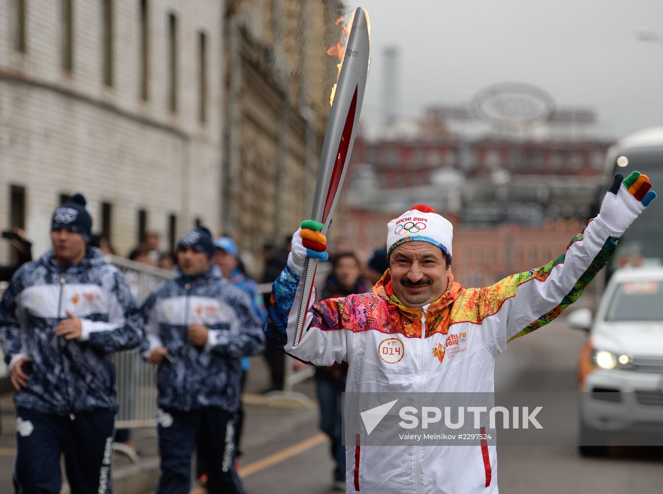 Olympic torch relay. Moscow. Day Two