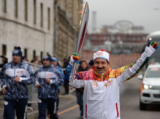 Olympic torch relay. Moscow. Day Two