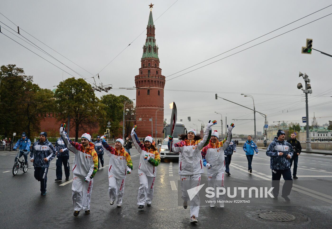 Olympic torch relay. Moscow. Day Two