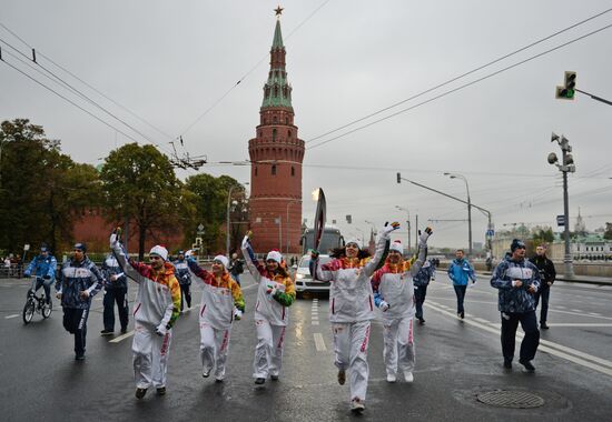 Olympic torch relay. Moscow. Day Two