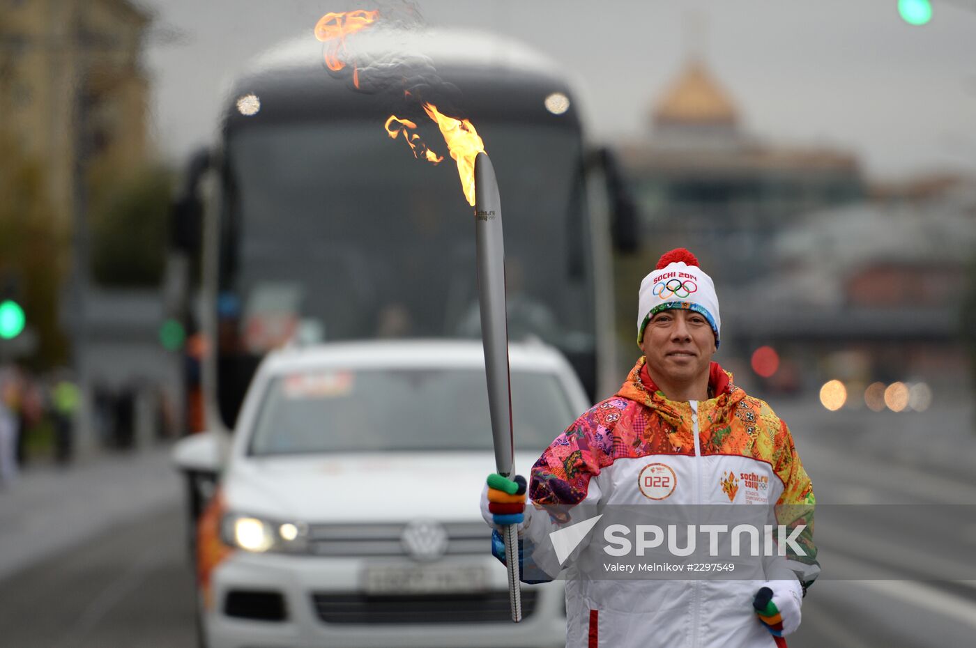 Olympic torch relay. Moscow. Day Two