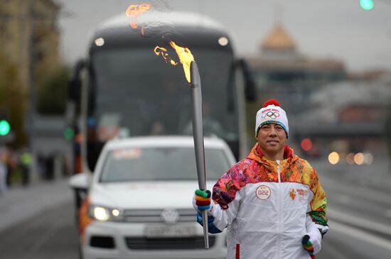 Olympic torch relay. Moscow. Day Two