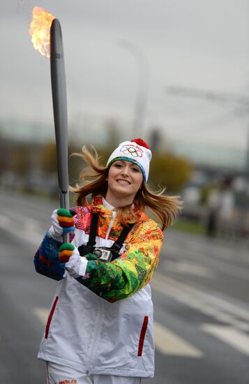 Olympic torch relay. Moscow. Day Two