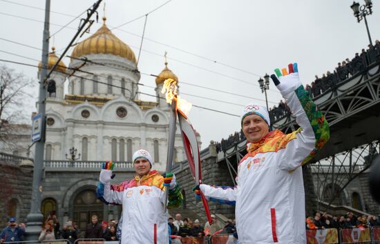 Olympic torch relay. Moscow. Day Two