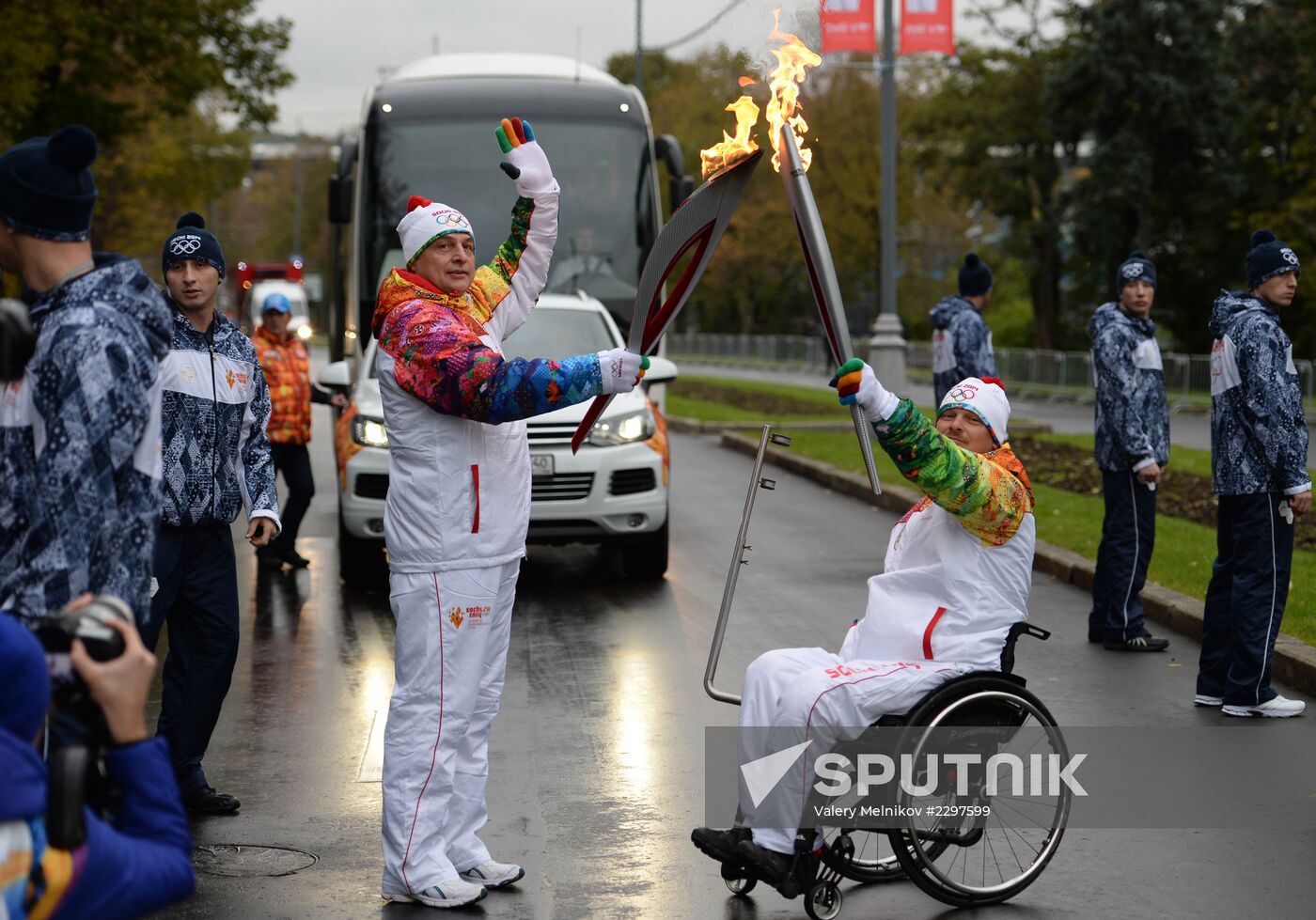 Olympic torch relay. Moscow. Day Two