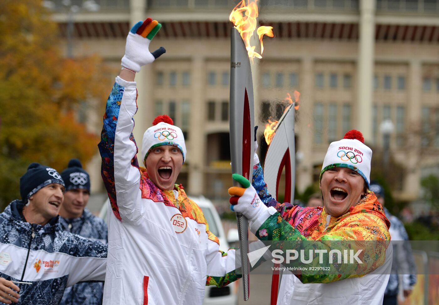 Olympic torch relay. Moscow. Day Two