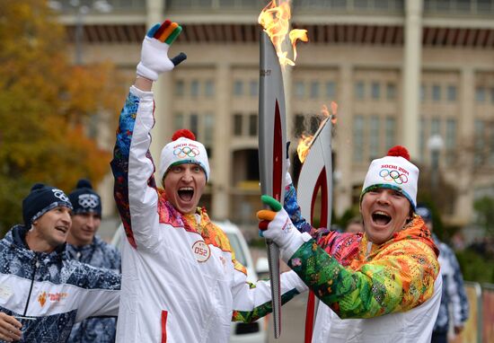 Olympic torch relay. Moscow. Day Two