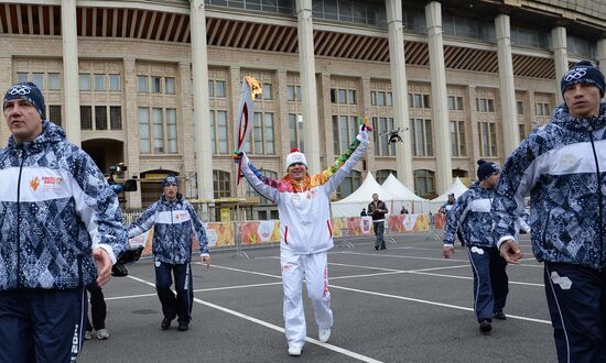 Olympic torch relay. Moscow. Day Two