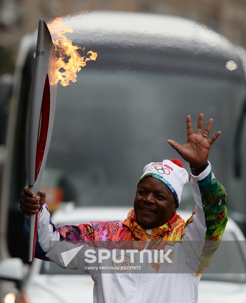 Olympic torch relay. Moscow. Day Two