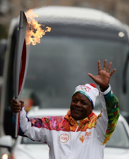 Olympic torch relay. Moscow. Day Two