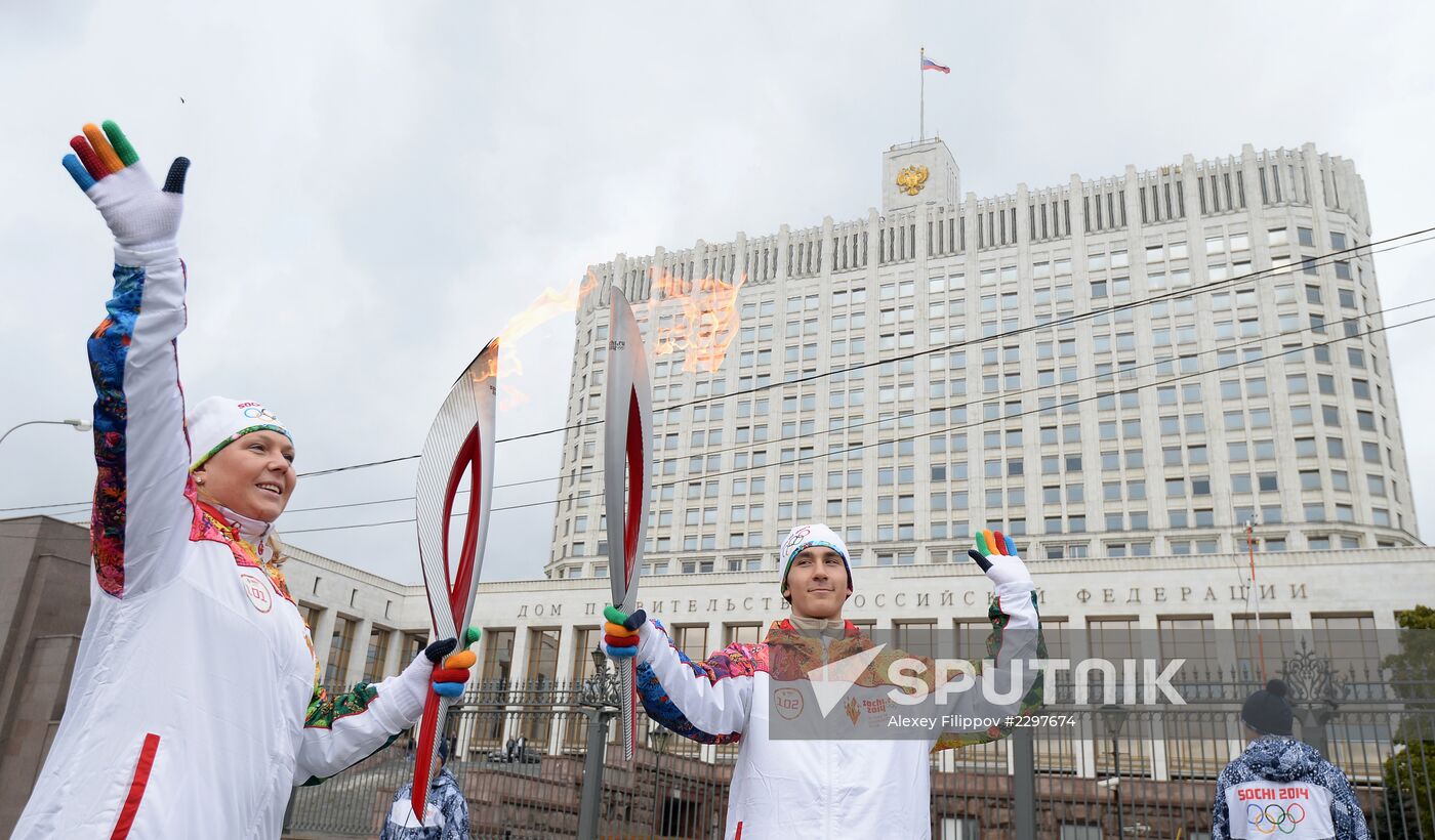 Olympic torch relay. Moscow. Day Two