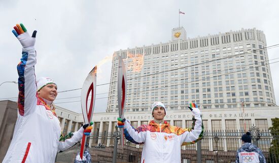 Olympic torch relay. Moscow. Day Two