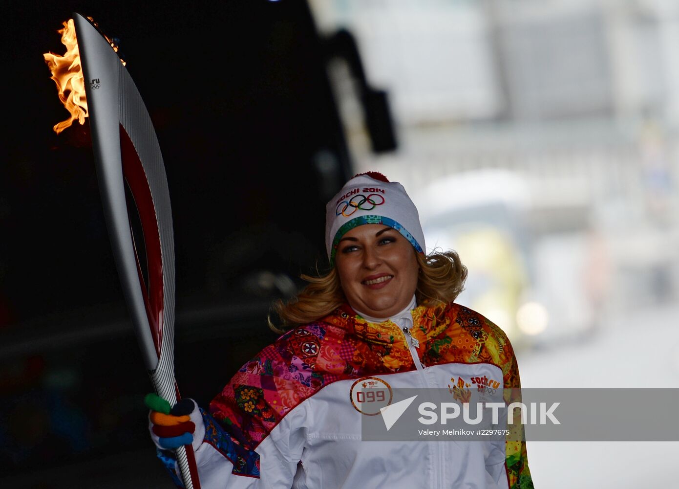 Olympic torch relay. Moscow. Day Two