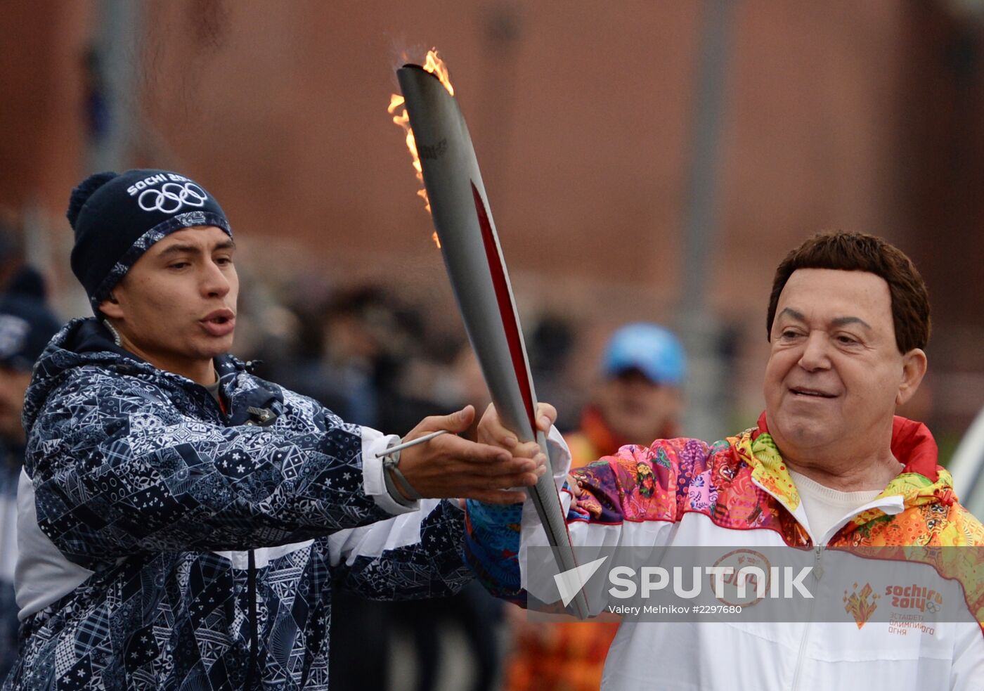 Olympic torch relay. Moscow. Day Two