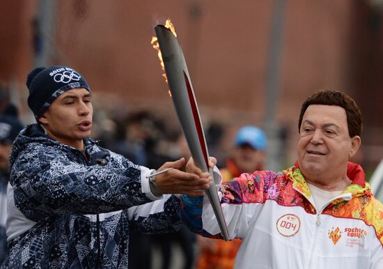 Olympic torch relay. Moscow. Day Two