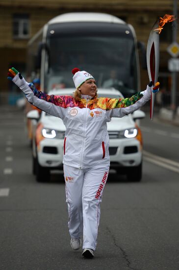 Olympic torch relay. Moscow. Day Two