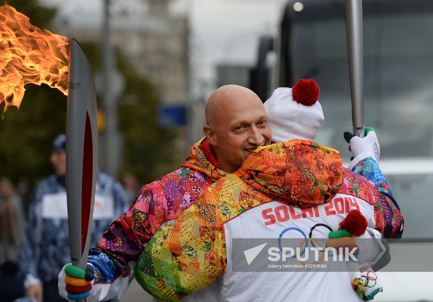 Olympic torch relay. Moscow. Day Two