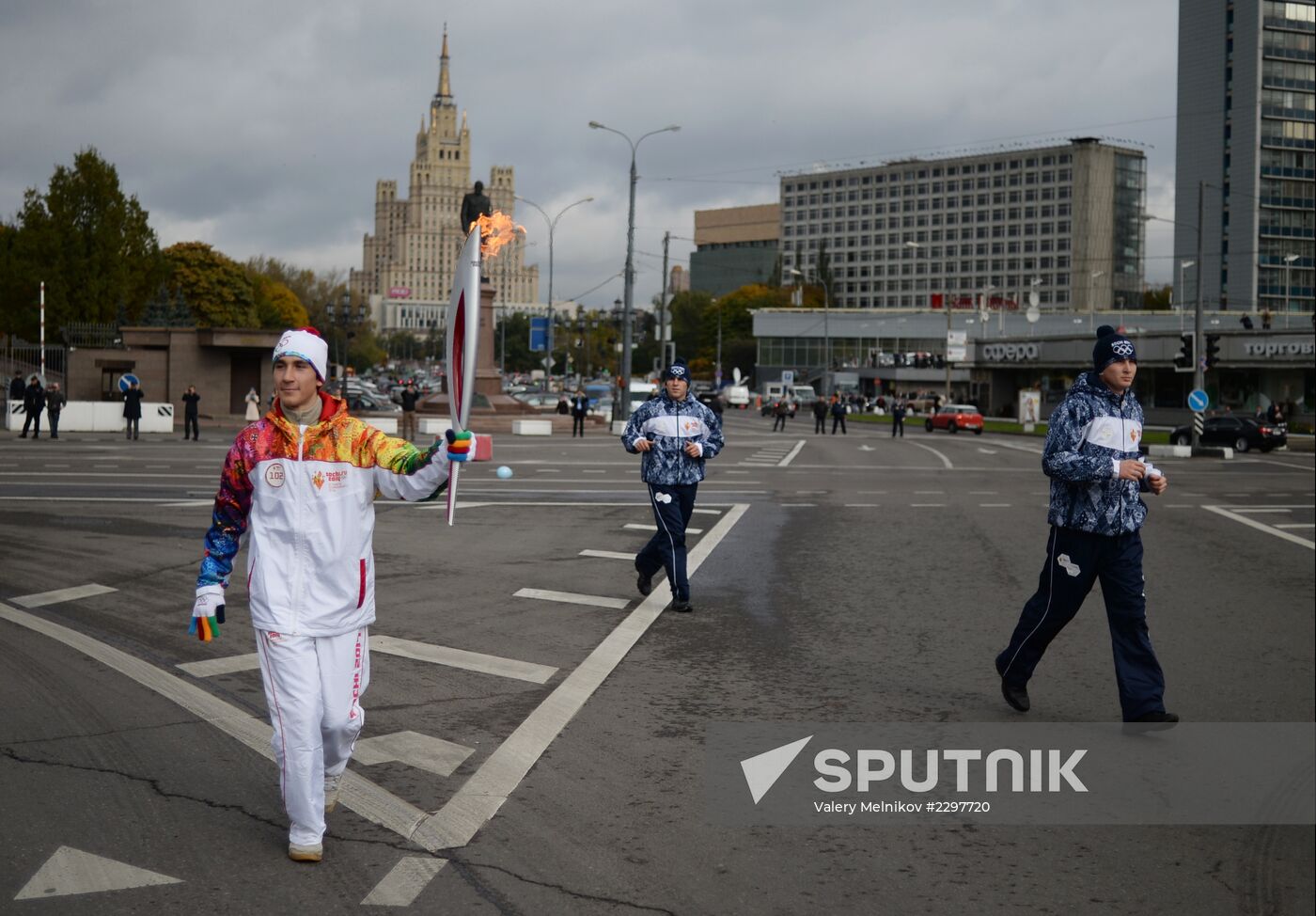 Olympic torch relay. Moscow. Day Two