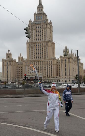Olympic torch relay. Moscow. Day Two