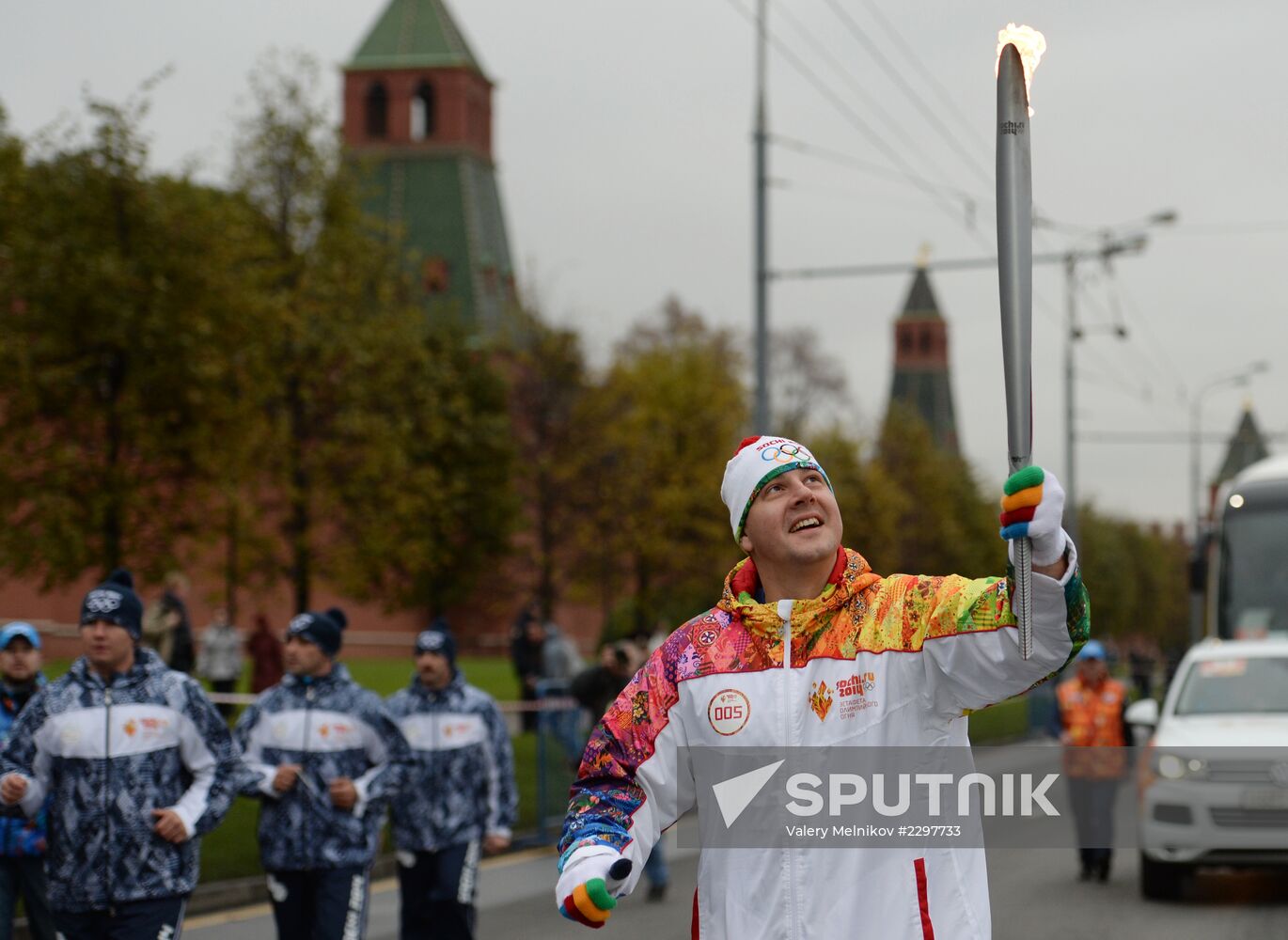 Olympic torch relay. Moscow. Day Two