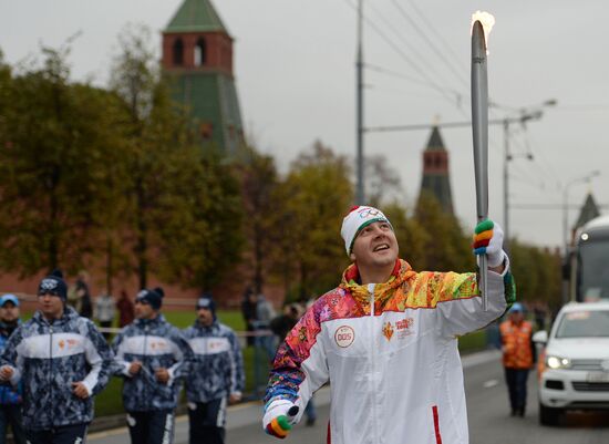 Olympic torch relay. Moscow. Day Two