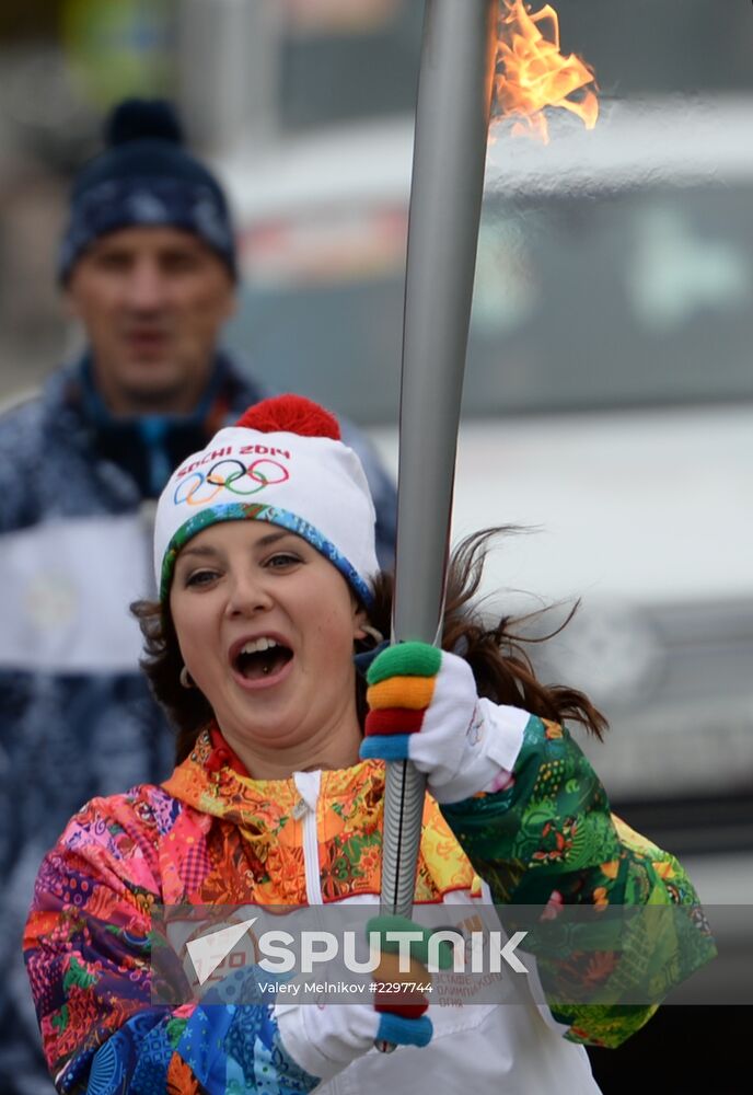 Olympic torch relay. Moscow. Day Two