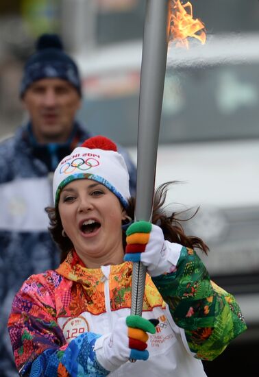 Olympic torch relay. Moscow. Day Two