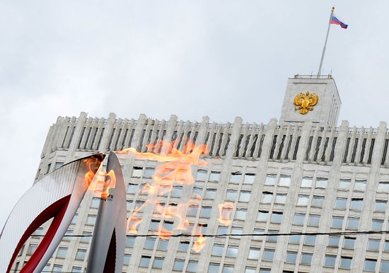 Olympic torch relay. Moscow. Day Two