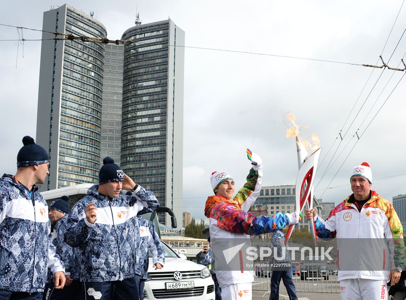 Olympic torch relay. Moscow. Day Two