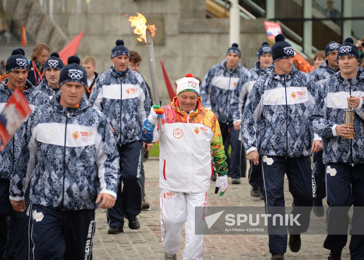 Olympic torch relay. Moscow. Day Two