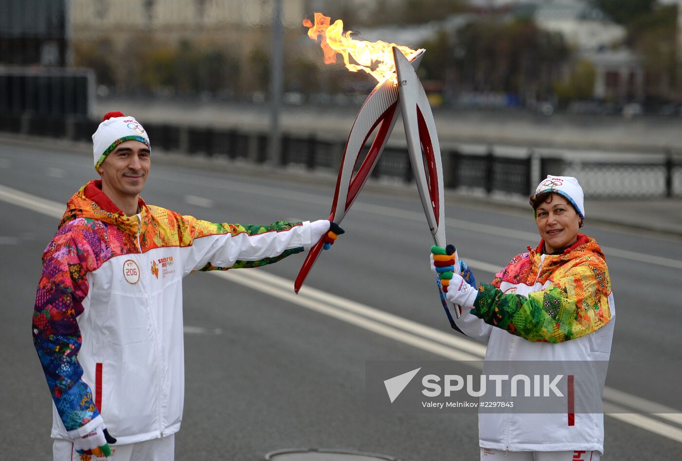 Olympic torch relay. Moscow. Day Two