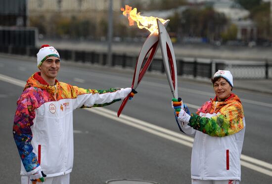 Olympic torch relay. Moscow. Day Two