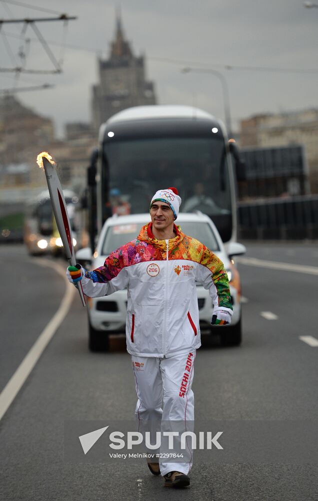 Olympic torch relay. Moscow. Day Two