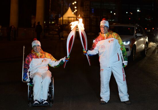 Olympic torch relay. Moscow. Day Two