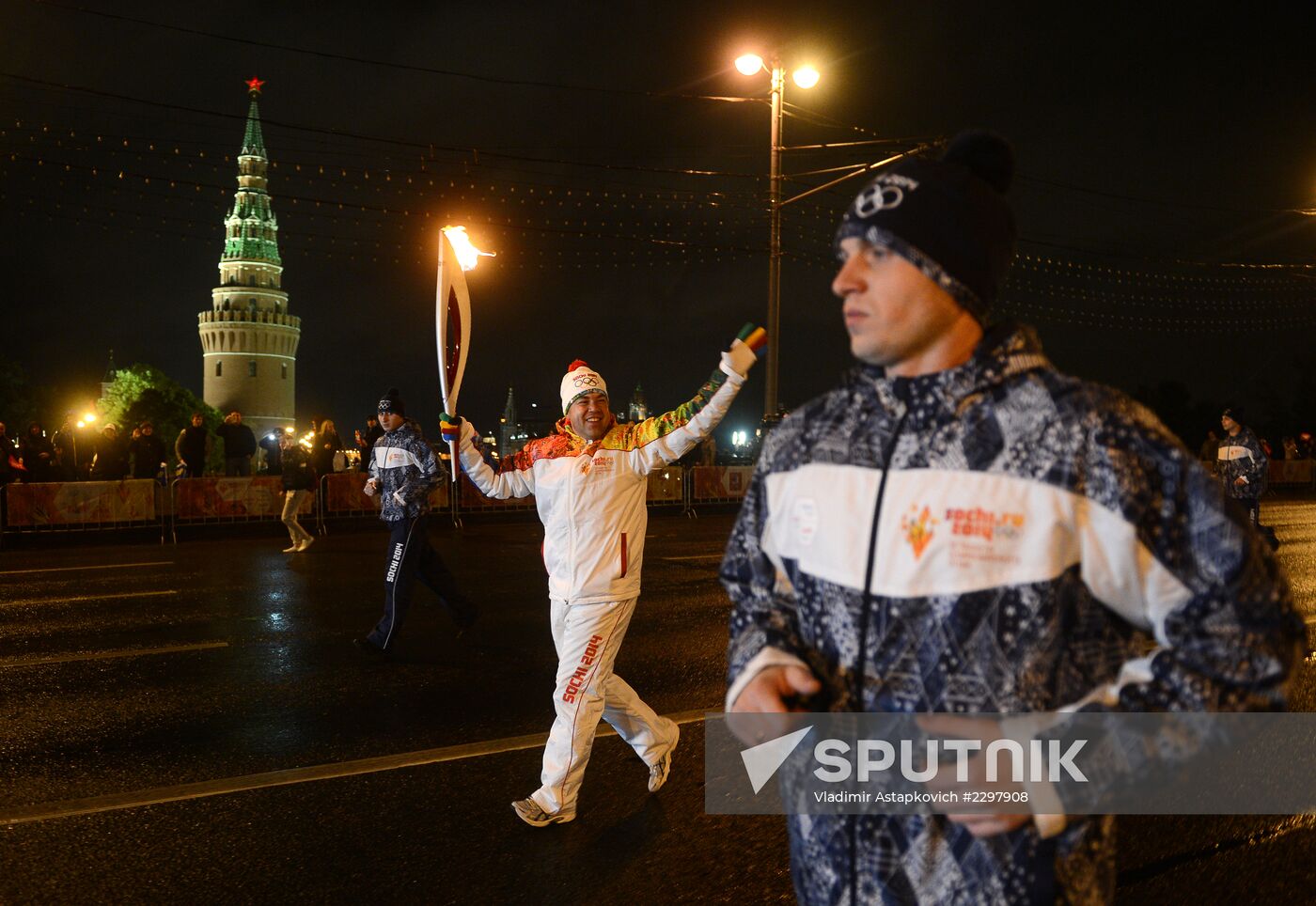 Olympic torch relay. Moscow. Day Two