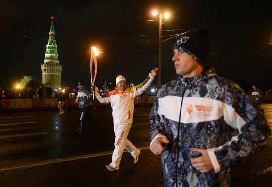 Olympic torch relay. Moscow. Day Two