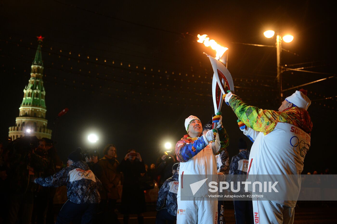 Olympic torch relay. Moscow. Day Two